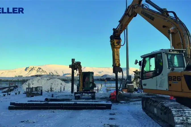 Keller führt duktile Rammpfähle in Island aus