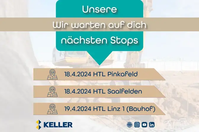 Keller wartet auf euch bei den Jobmessen der HTL Pinkafeld, Linz und Saalfelden