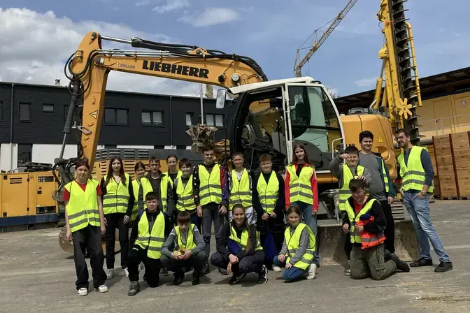 Berufserlebnistag 2025 NMS Bärnbach bei Keller Grundbau in Söding