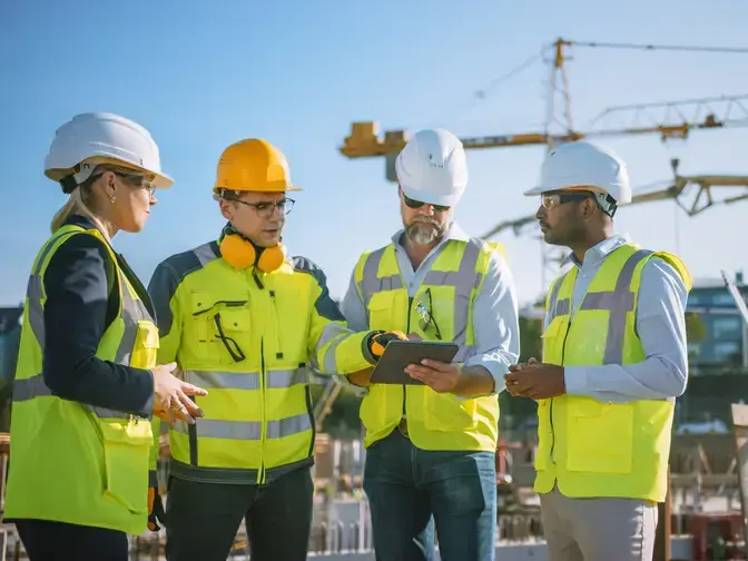 Arbeitssicherheit auf der Baustelle bei Keller