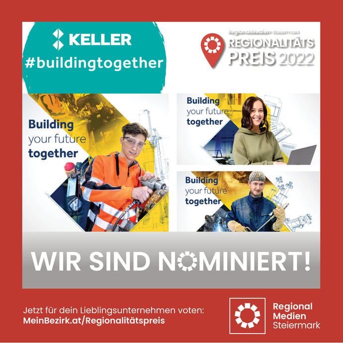 Keller Grundbau ist für den Regionalitätspreis 2022 nominiert