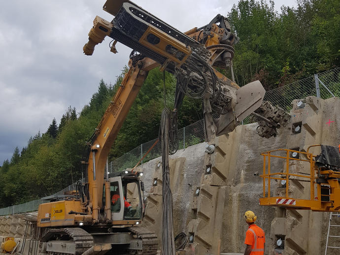 Keller Grundbau Ausführung Ankerbohrungen S6 Mitterdorf