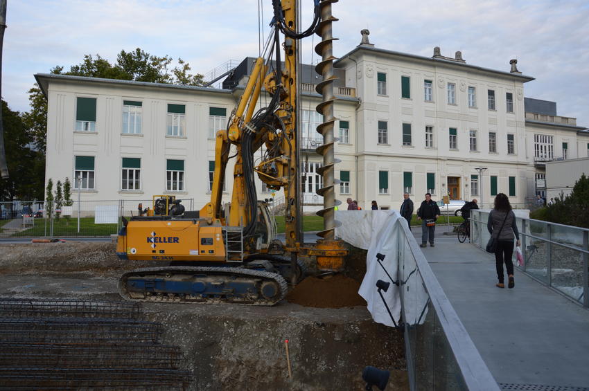 SOB Pfähle bei der MUG Straßenbahnverlängerung Linie 7