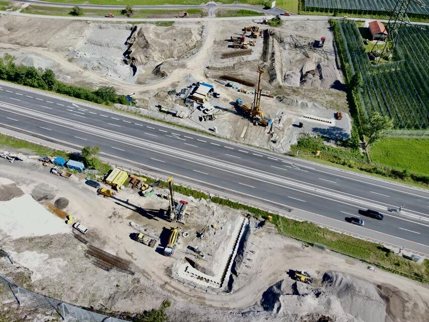 Ausführung der Arbeiten beim Projekt Innstufe Imst-Haiming - Querung A12 durch Keller Grundbau